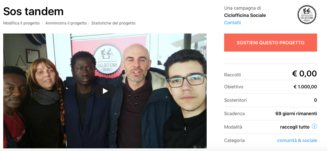 SOS Tandem: ripartiamo insieme dopo il furto al Binario 1